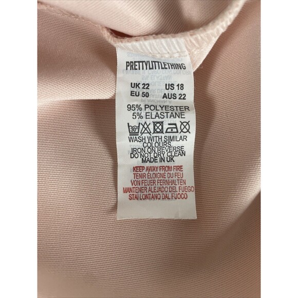 NWT Pretty Little Thing Pink Stretch Midi Skirt Ruffle Flounce Pull On Sz 18 - Picture 6 of 6